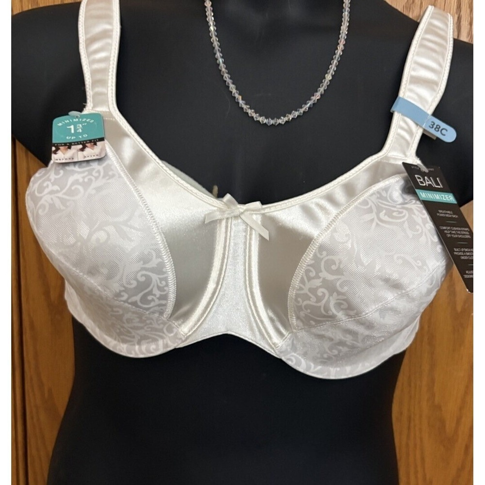 Bali Full Coverage Underwire Minimizer Bra 38C Women NWT  satin support 3562